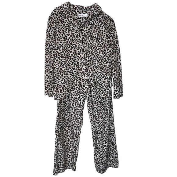 KN‎ KAREN NEUBURGER ANIMAL PRINT 2 PC LS TOP & LONG PANTS PAJAMA SET S $68 - Picture 1 of 6
